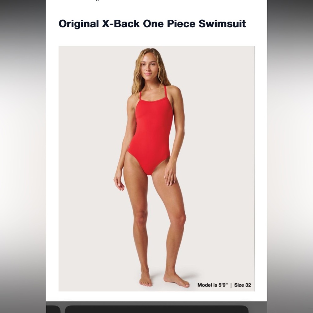 Lifeguard One Piece Red Lined, Elastic X Back Racing Baywatch Swimsuit